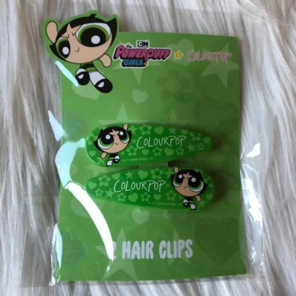 Powerpuff Girls x Colourpop Buttercup Hair Clips & Color Stick Set